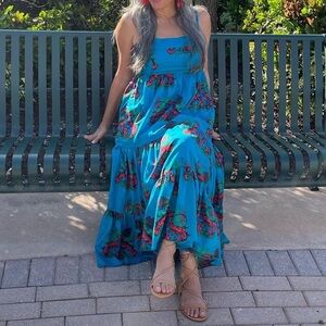 J. Crew Blue Floral Maxi Dress